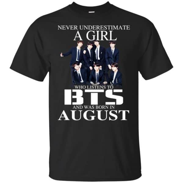 A Girl Who Listens To BTS And Was Born In August T-Shirts, Hoodie, Tank 3