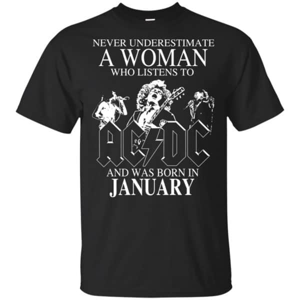 A Woman Who Listens To AC DC And Was Born In January T-Shirts, Hoodie, Tank 3