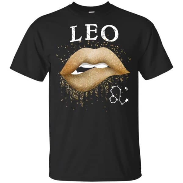 Leo Zodiac July August Birthday Gift Golden Lipstick T-Shirts, Hoodie, Tank 3