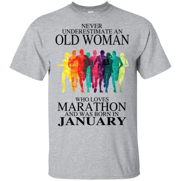 An Old Woman Who Loves Marathon And Was Born In January T-Shirts, Hoodie, Tank 3
