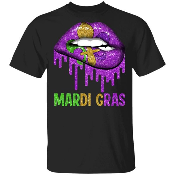 Mardi Gras Lip Biting Shirt, Hoodie, Tank 3