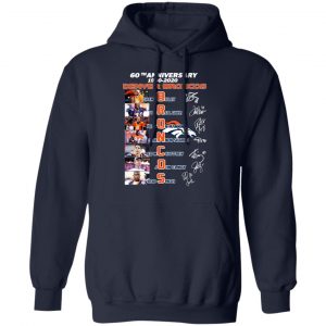 The Broncos 63rd anniversary 1960 - 2023 thank you for the memories  signatures shirt, hoodie, sweater, long sleeve and tank top