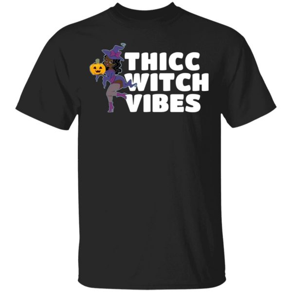 Thicc Witch Vibes Funny Bbw Redhead Witch Halloween Shirt, Hoodie, Tank 3